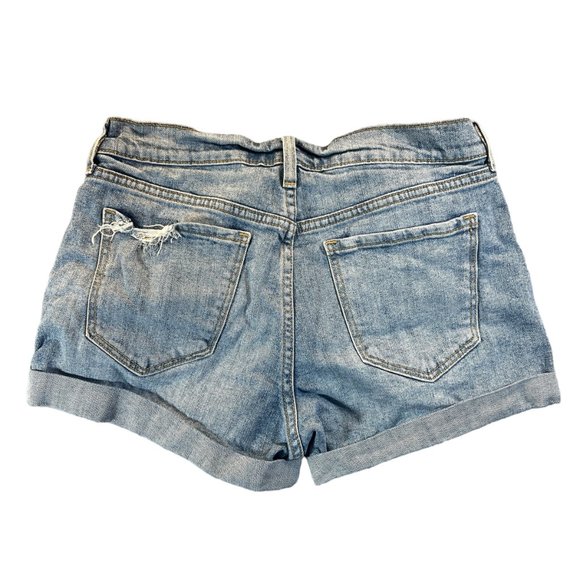 Old Navy Womens Size 6  Distressed Denim Blue Jean Shorts Rolled Cuff Hem Casual - Picture 7 of 7